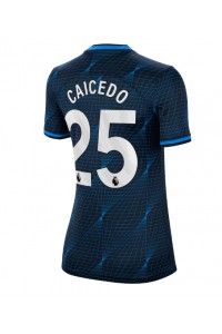 Chelsea Moises Caicedo #25 Jalkapallovaatteet Naisten Vieraspaita 2023-24 Lyhythihainen